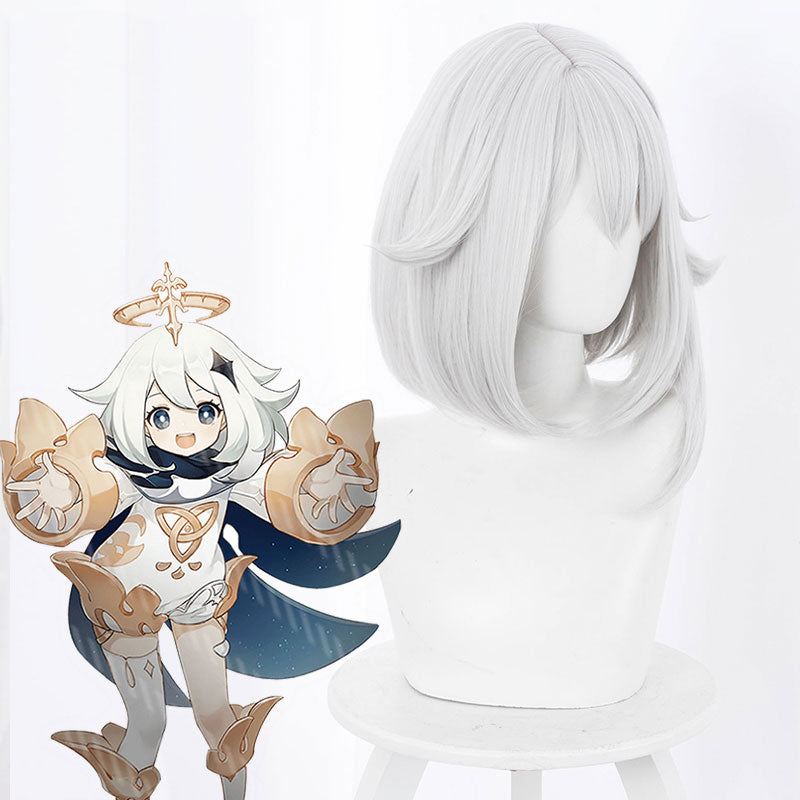 Genshin Impact Paimon White Cosplay Wig