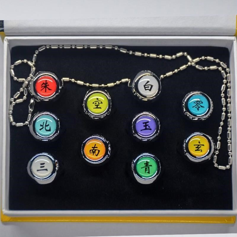 Akatsuki Itachi Uchiha Pain Pein Sasori Orochimaru Kakuzu Konan Kisame Hoshigaki Deidara Hidan from Naruto Halloween Ring Cosplay Accessory Prop