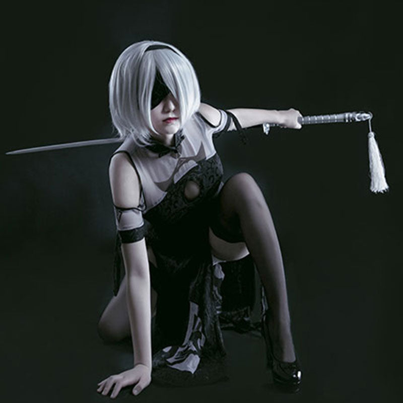 NieR: Automata 2B YoRHa No.2 Type B Cheongsam Halloween Cosplay Costume