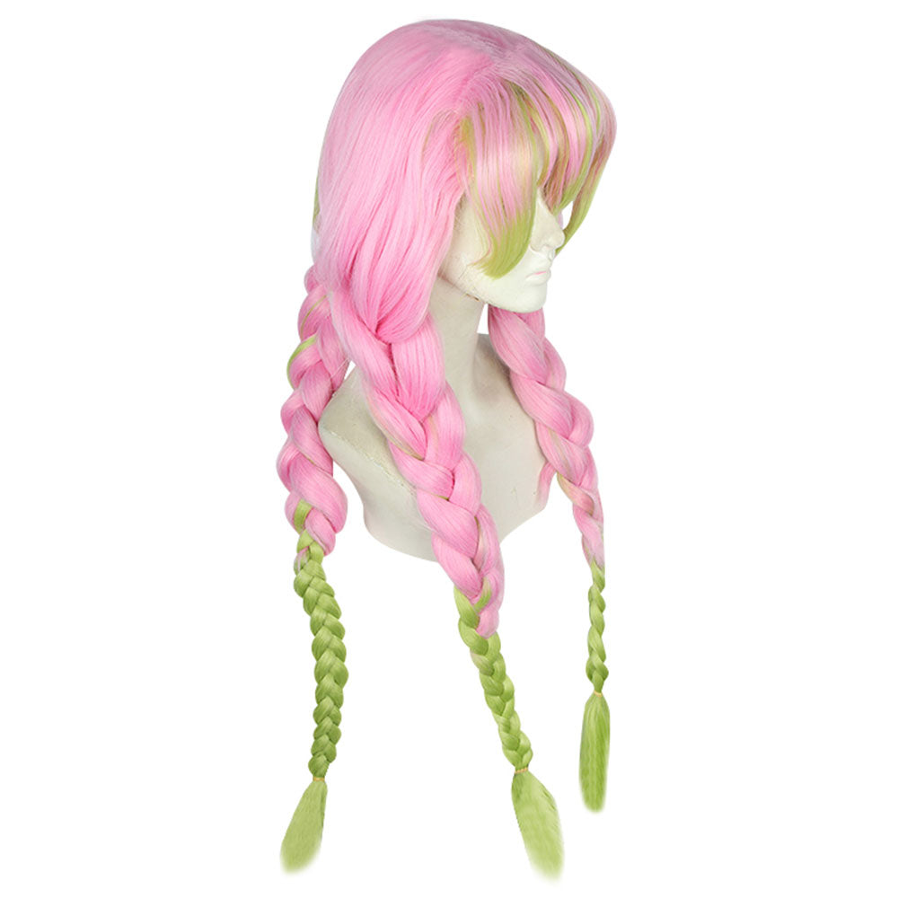 Demon Slayer: Kimetsu No Yaiba Kanroji Mitsuri Pink Green Cosplay Wig