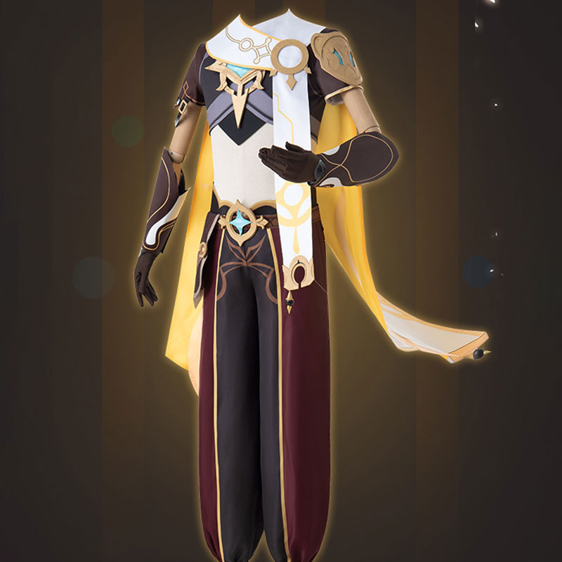 Genshin Impact Male Traveler Outlander Aether Cosplay Costume