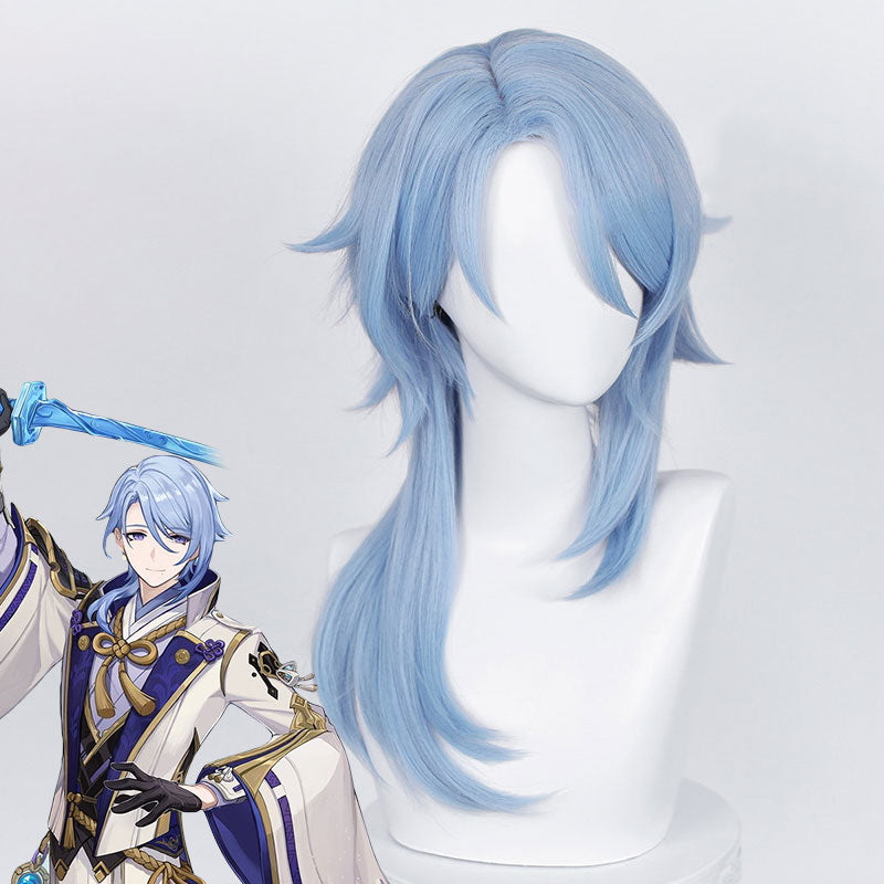 Genshin Impact Kamisato Ayato Blue Cosplay Wig