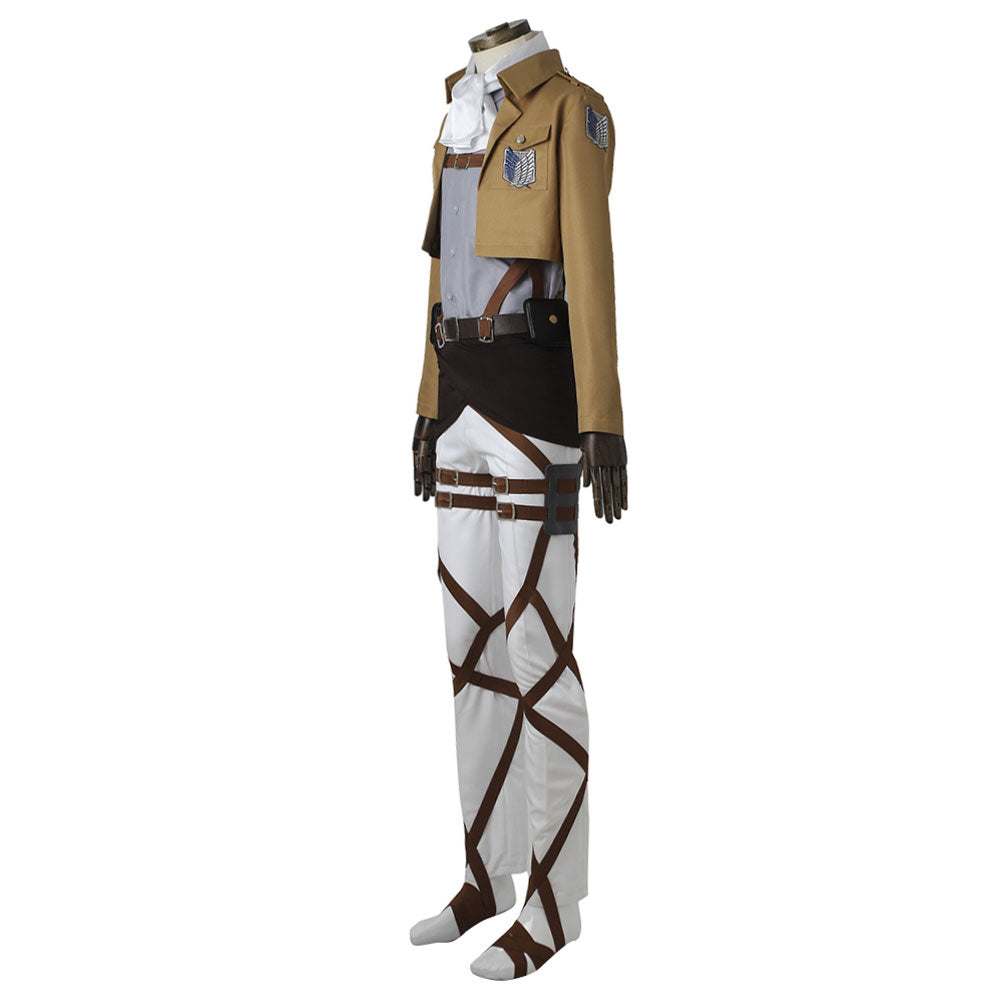 Attack on Titan Shingeki no Kyojin Levi Ackerman Scout Regiment Cosplay Costume - No Boots