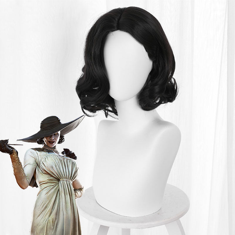 Resident Evil 8 Village Alcina Dimitrescu Vampire Lady Dimitrescu Black Cosplay Wig