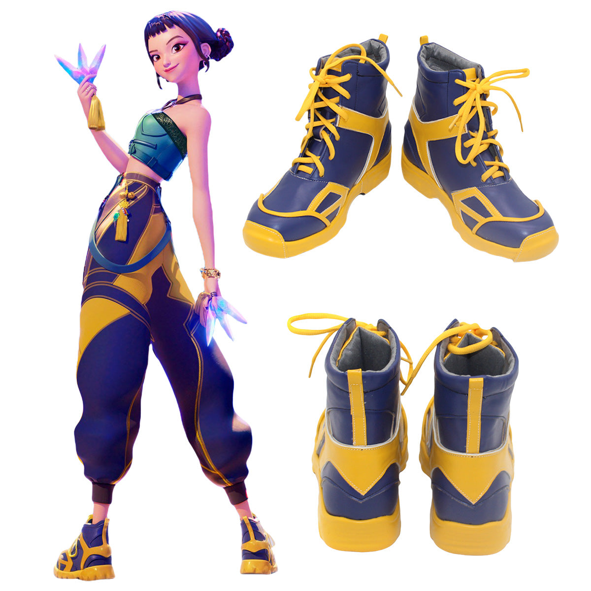 Kpop Demon Hunters Zoey Yellow Cosplay Shoes