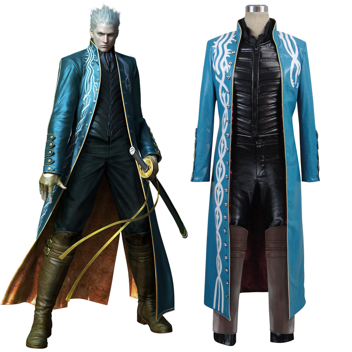 DmC Devil May Cry 3 Vergil Cosplay Costume
