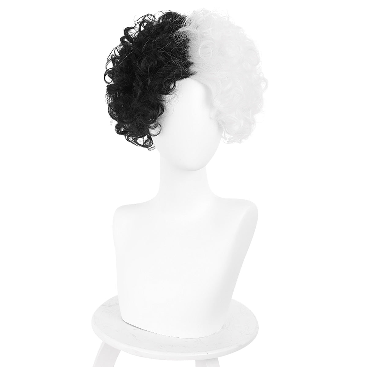 Disney Movie Cruella de Vil Black Silver Cosplay Wig