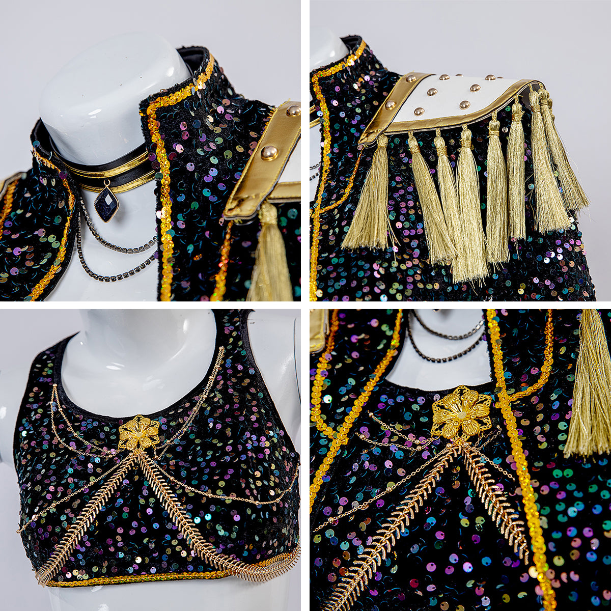 Kpop Demon Hunters Mira Golden Black Dance Outfit Cosplay Costume