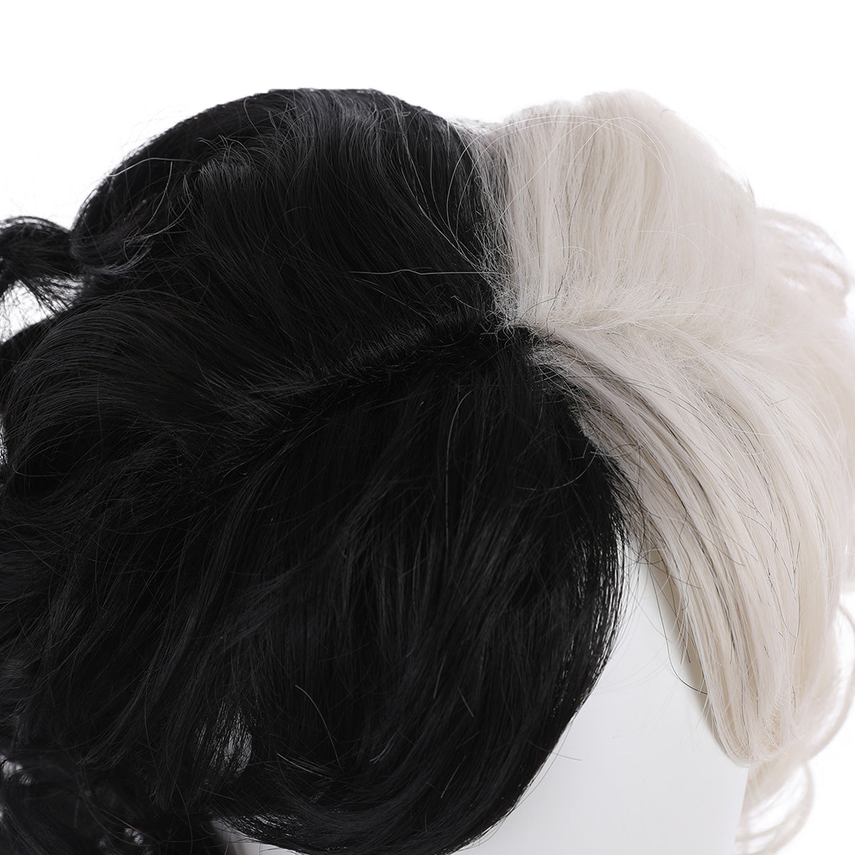 Disney Movie Cruella de Vil Black Silver Cosplay Wig D Edition
