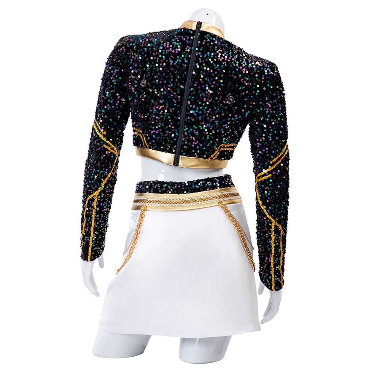 Kpop Demon Hunters Zoey Golden Black Dance Outfit Cosplay Costume-No Boots