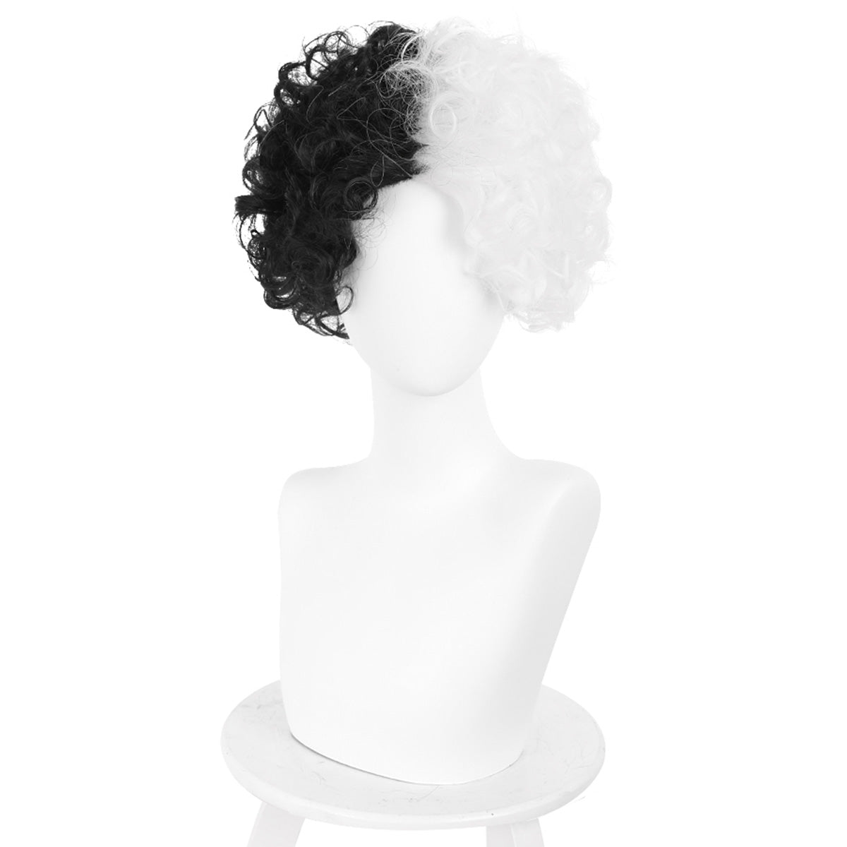 Disney Movie Cruella de Vil Black Silver Cosplay Wig