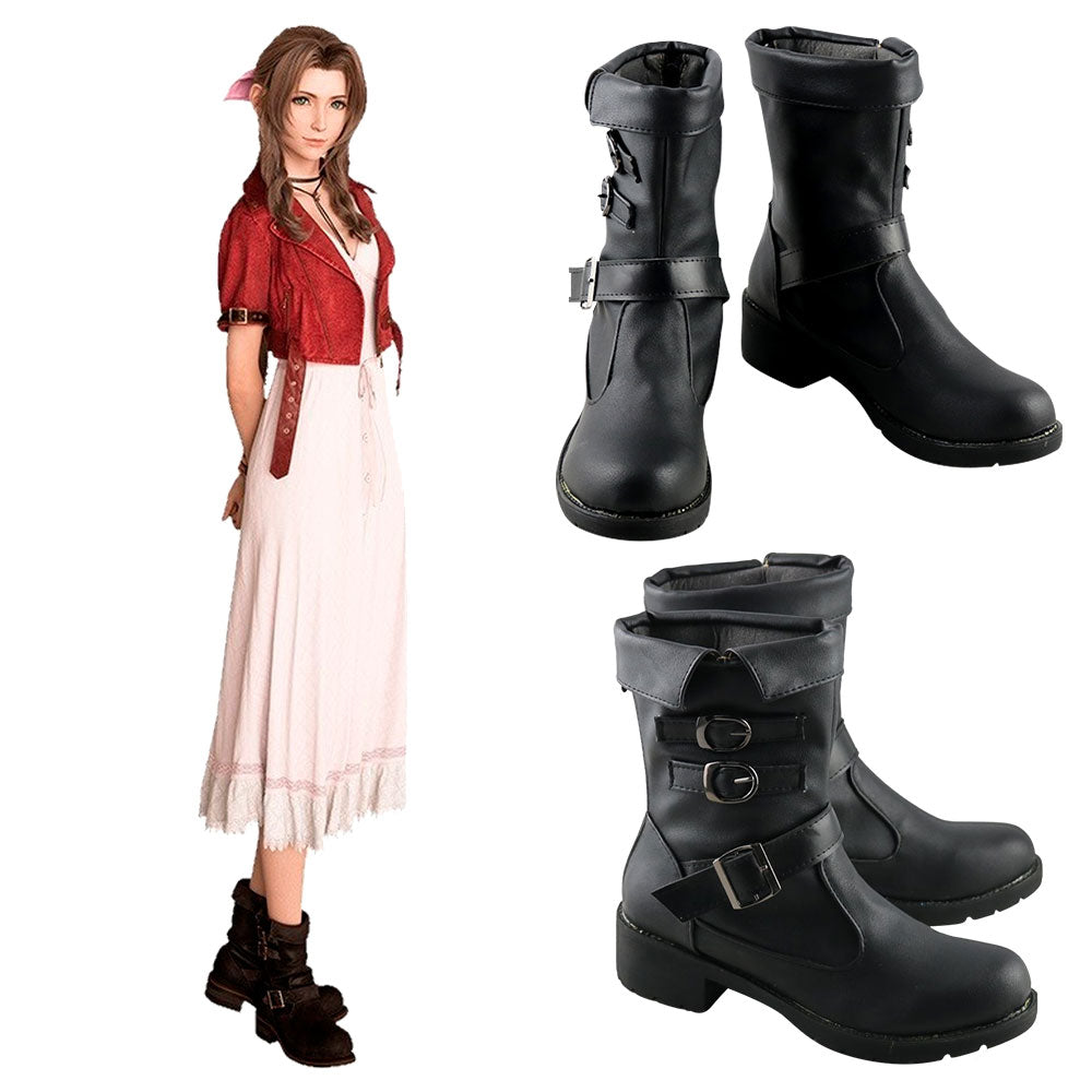 Final Fantasy VII Remake Aerith Gainsborough Brown Cosplay Shoes