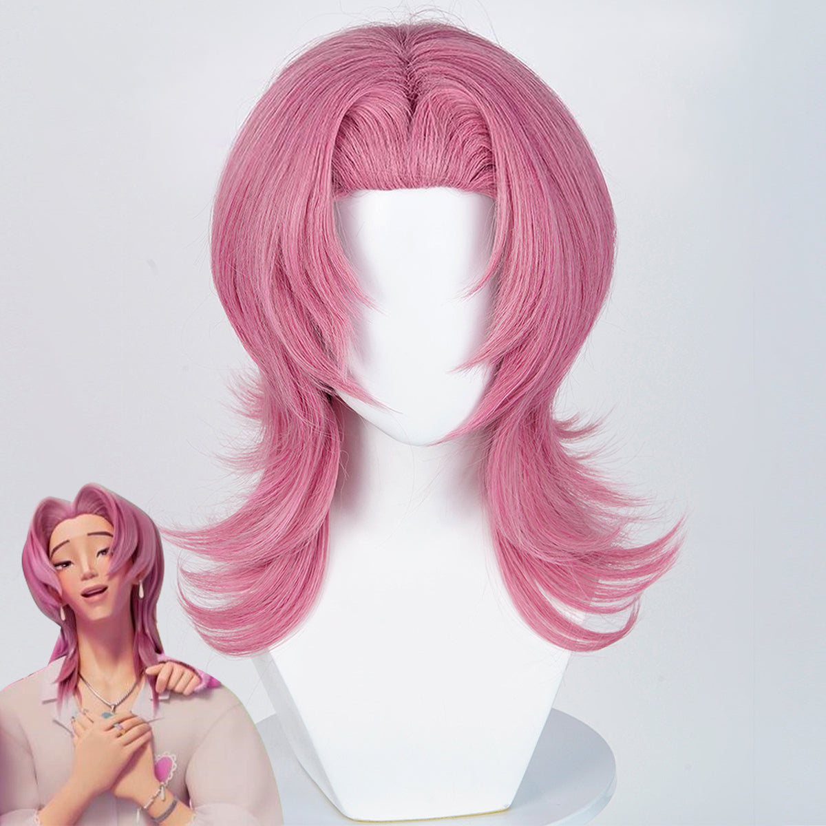 Kpop Demon Hunters Saja Boys Romance Saja Pink Cosplay Wig
