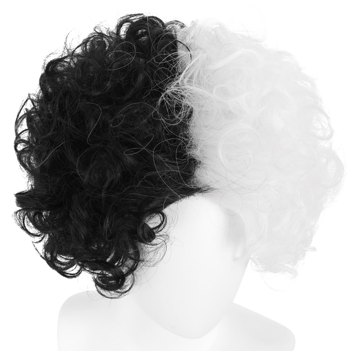 Disney Movie Cruella de Vil Black Silver Cosplay Wig