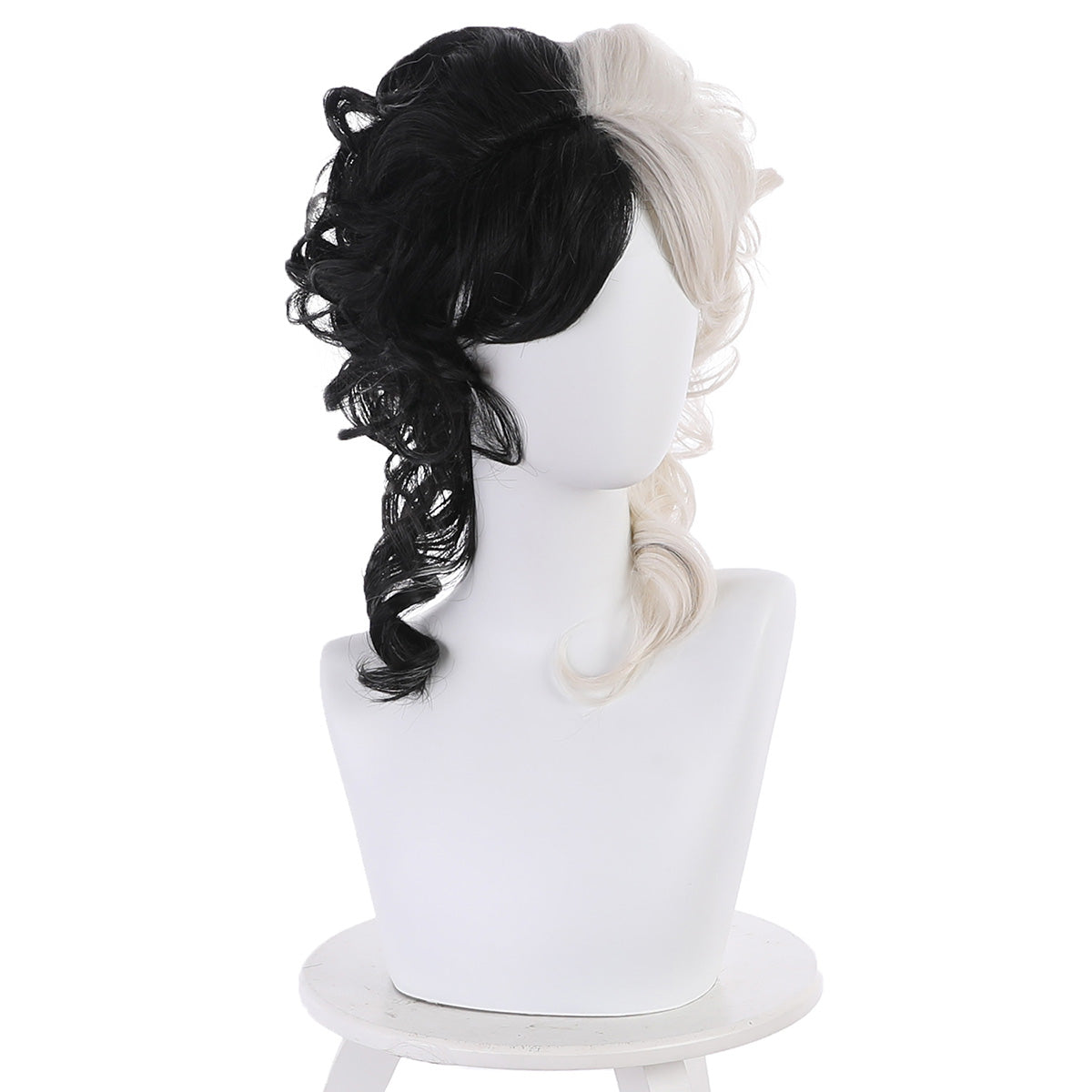 Disney Movie Cruella de Vil Black Silver Cosplay Wig D Edition