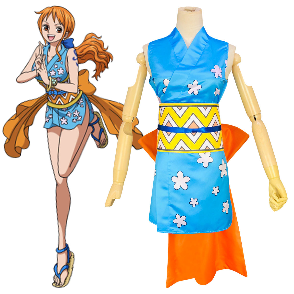 One Piece Wano Country Arc Nami Kimono Cosplay Costume