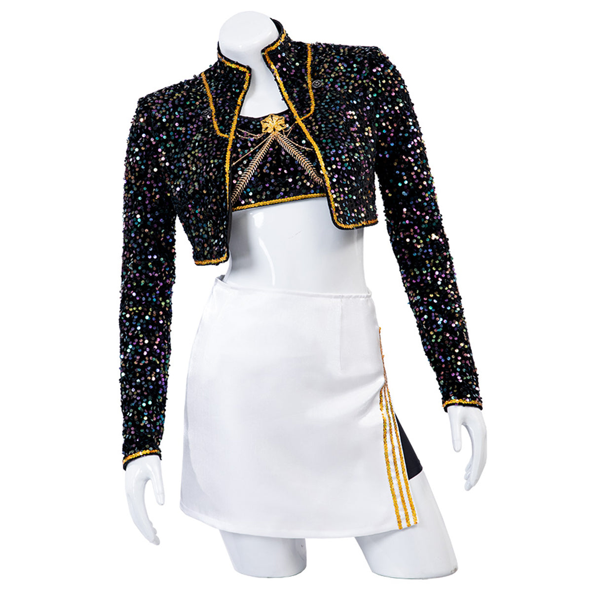 Kpop Demon Hunters Mira Golden Black Dance Outfit Cosplay Costume