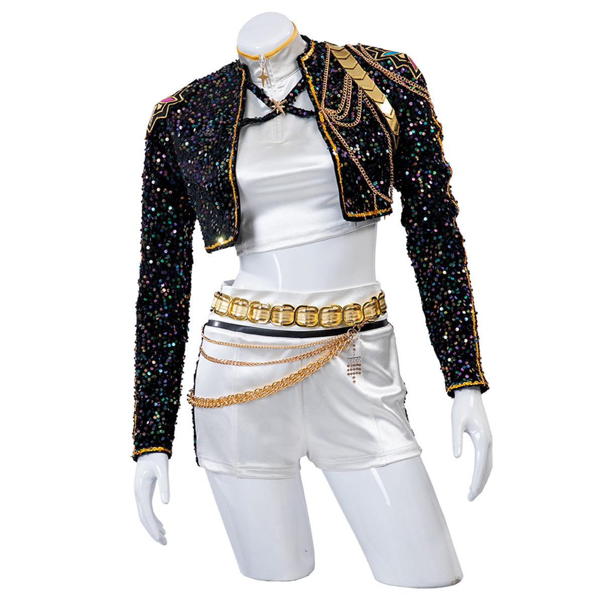 Kpop Demon Hunters Rumi Golden Black Dance Outfit Cosplay Costume