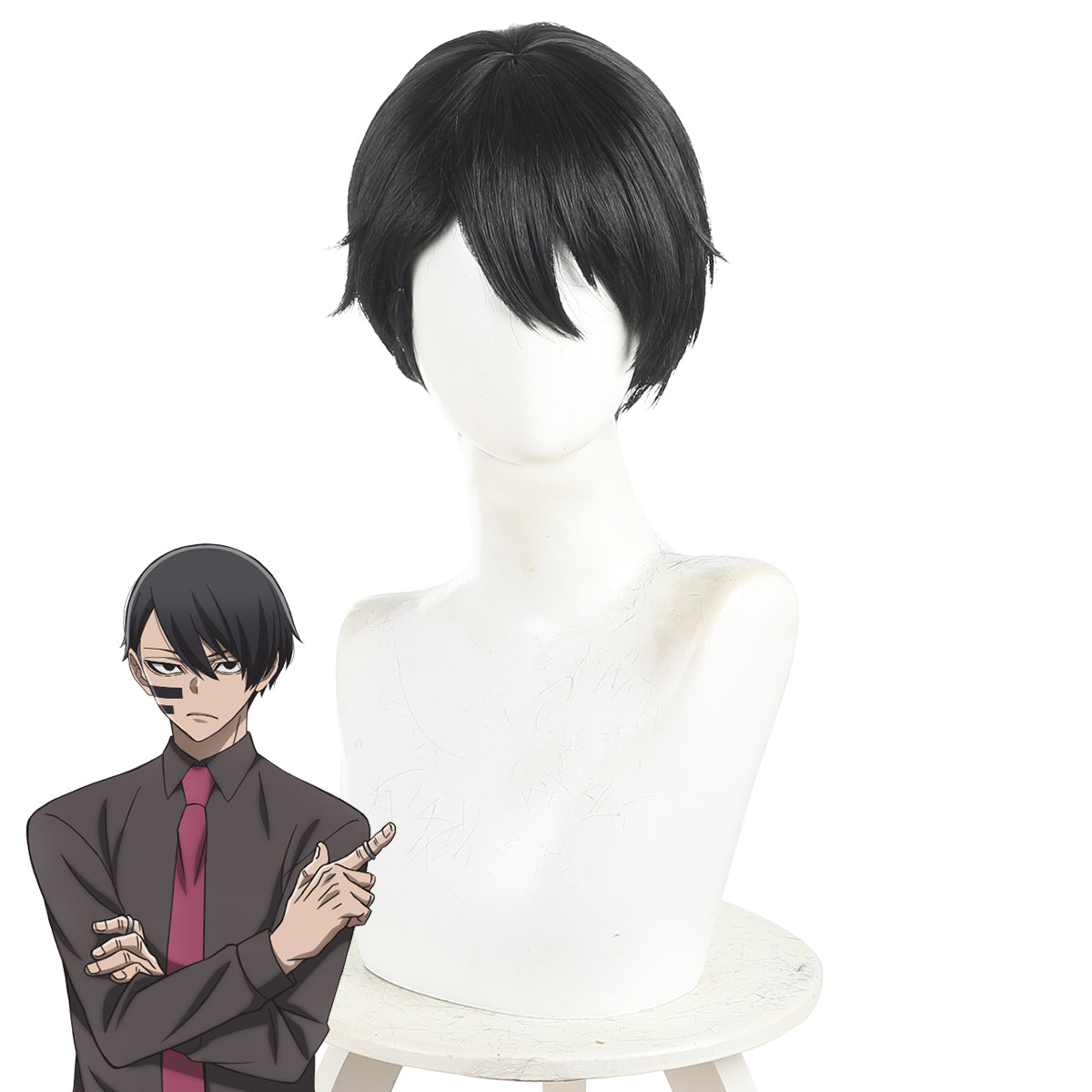 Tougen Anki Naito Mudano Black Cosplay Wig