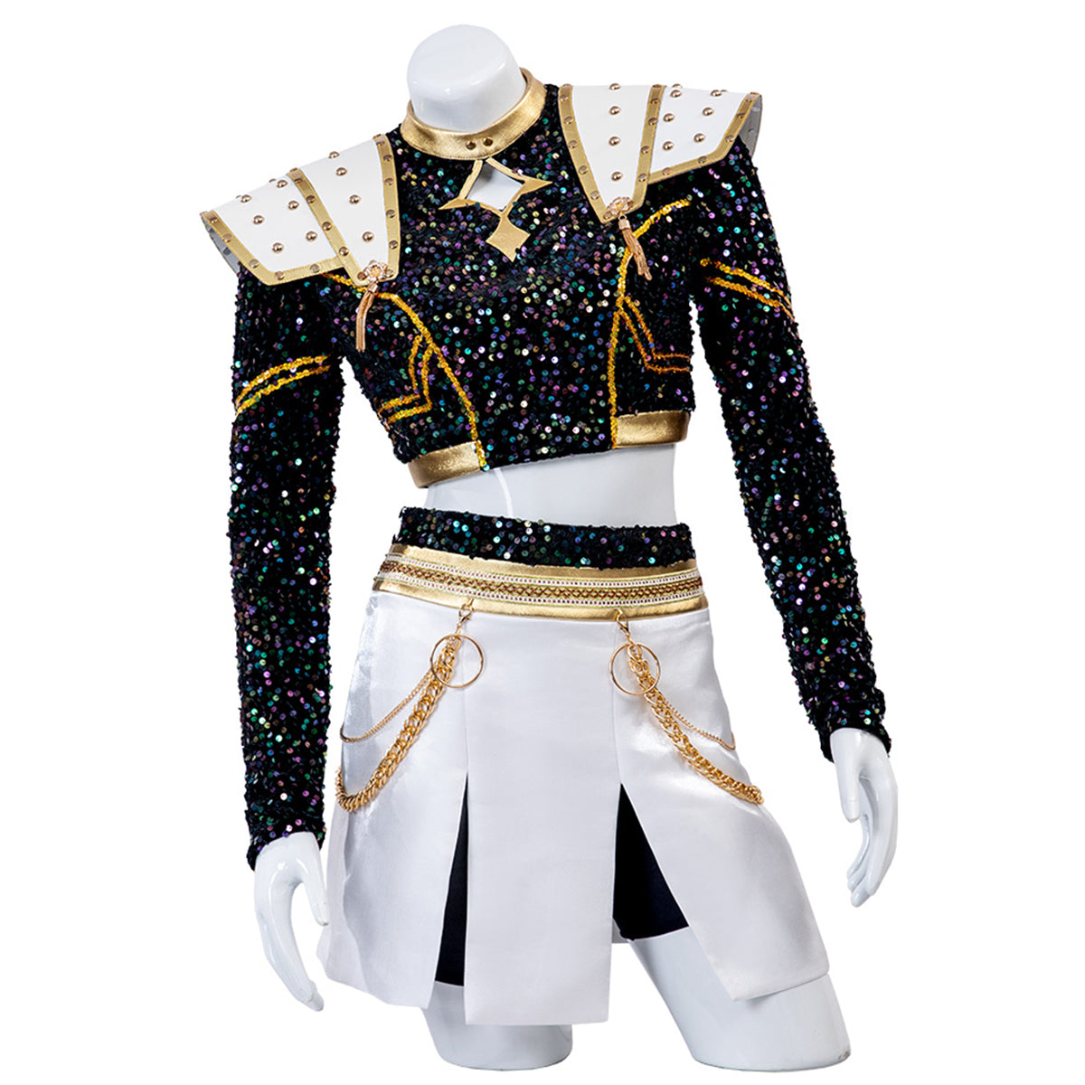 Kpop Demon Hunters Zoey Golden Black Dance Outfit Cosplay Costume-No Boots