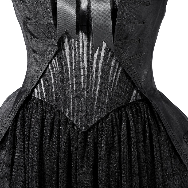 Deluxe Wednesday Season 2 Wednesday Black Dance Mesh Dress Cosplay Costume
