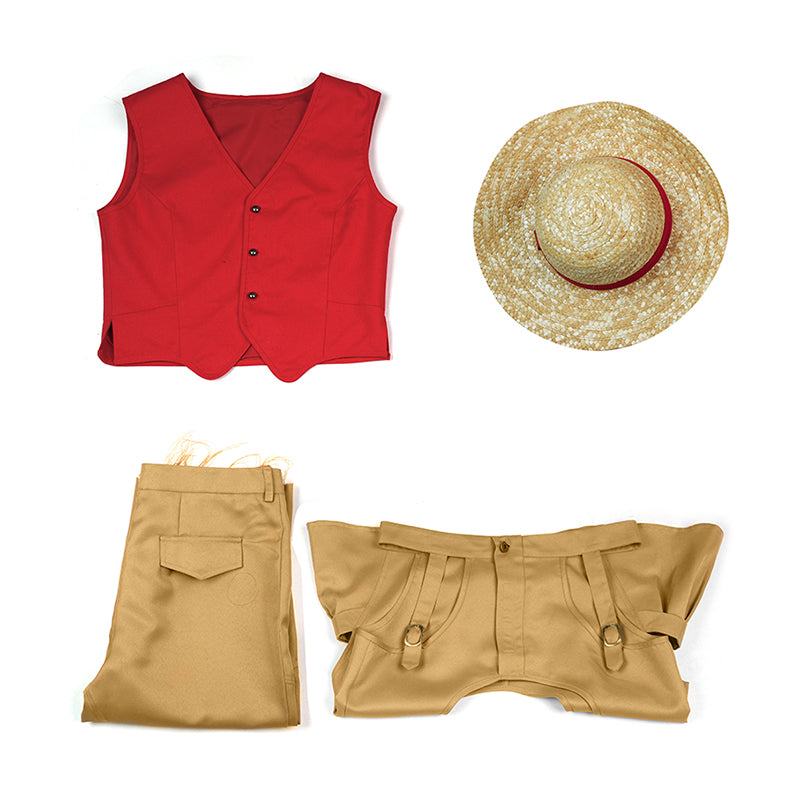 One Piece Live Action Season 2 Luffy Cosplay Costume Halloween Carnival Outfit
