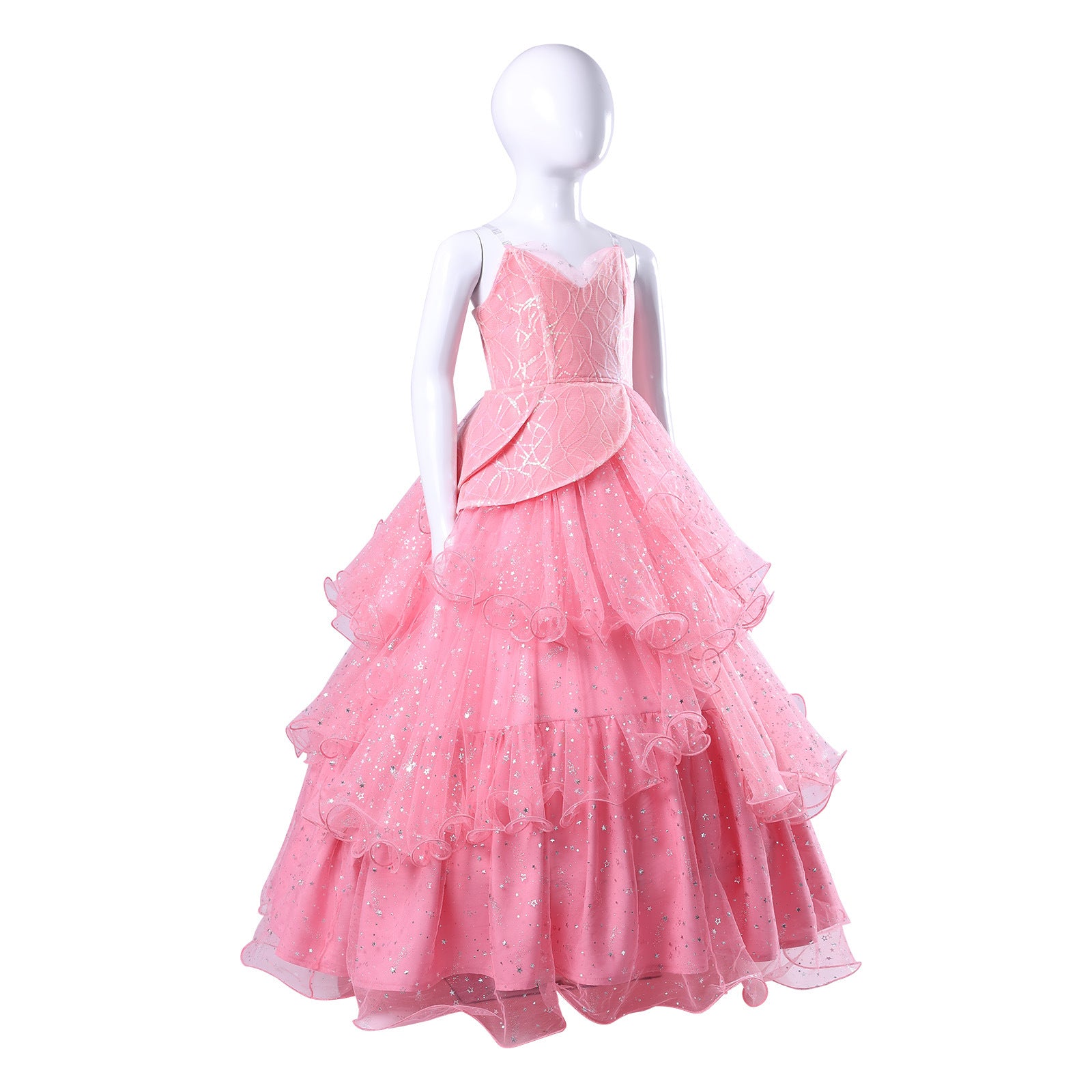 Kids Wicked Witch Glinda Cosplay Costume Pink Dress Good Witch Outfit