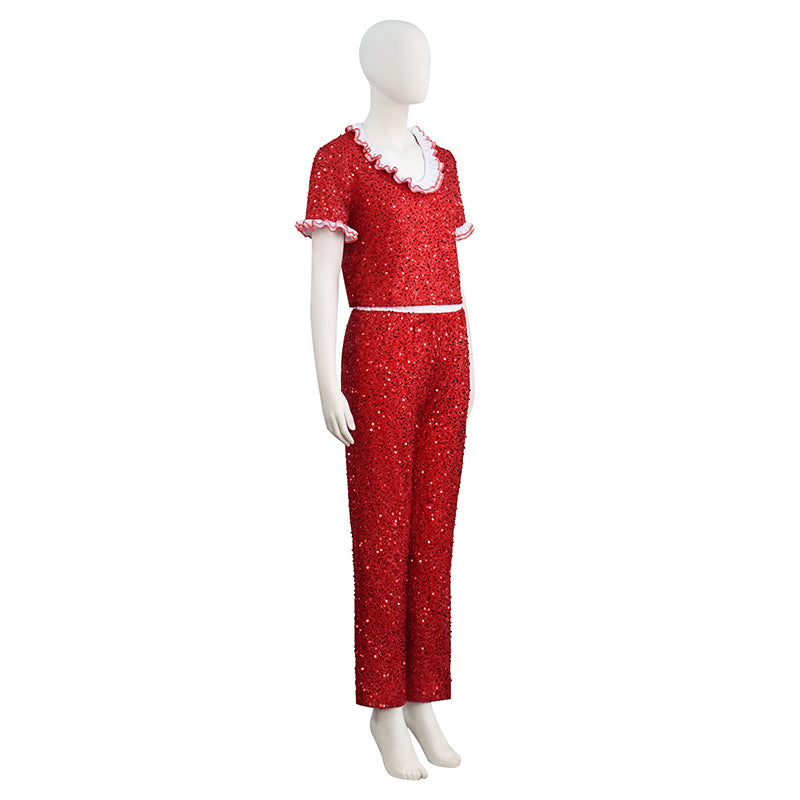 SNL Sally O'malley Cosplay Costume Im 50 Costume Saturday Night Kick Sequin Suit