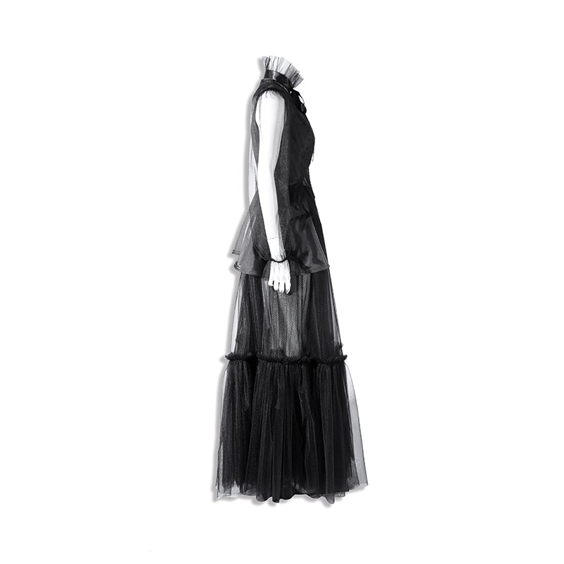 Deluxe Wednesday Season 2 Wednesday Black Dance Mesh Dress Cosplay Costume