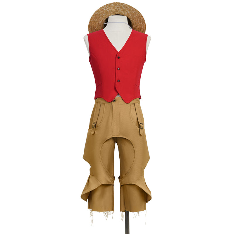 One Piece Live Action Season 2 Luffy Cosplay Costume Halloween Carnival Outfit