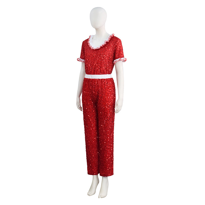 SNL Sally O'malley Cosplay Costume Im 50 Costume Saturday Night Kick Sequin Suit