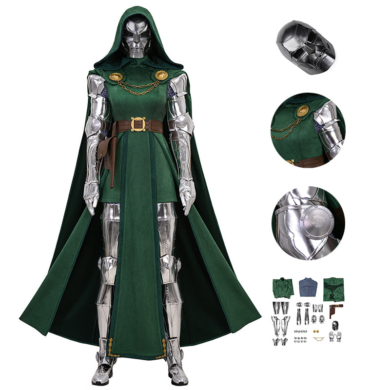 Doctor Doom Woman's Cosplay Costume Dr. Victor von Doom Halloween Outfit
