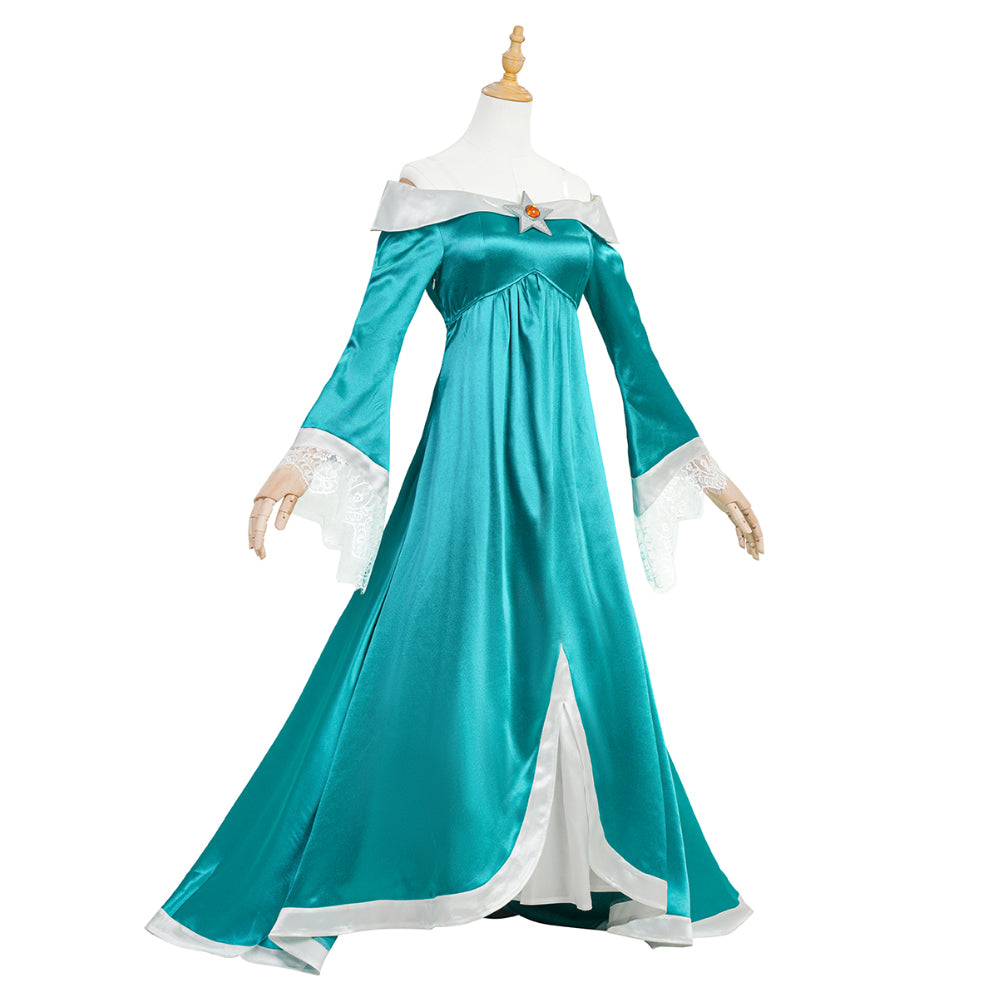Super Mario Galaxy Princess Rosalina Dress Cosplay Costume Girl Princess Costume