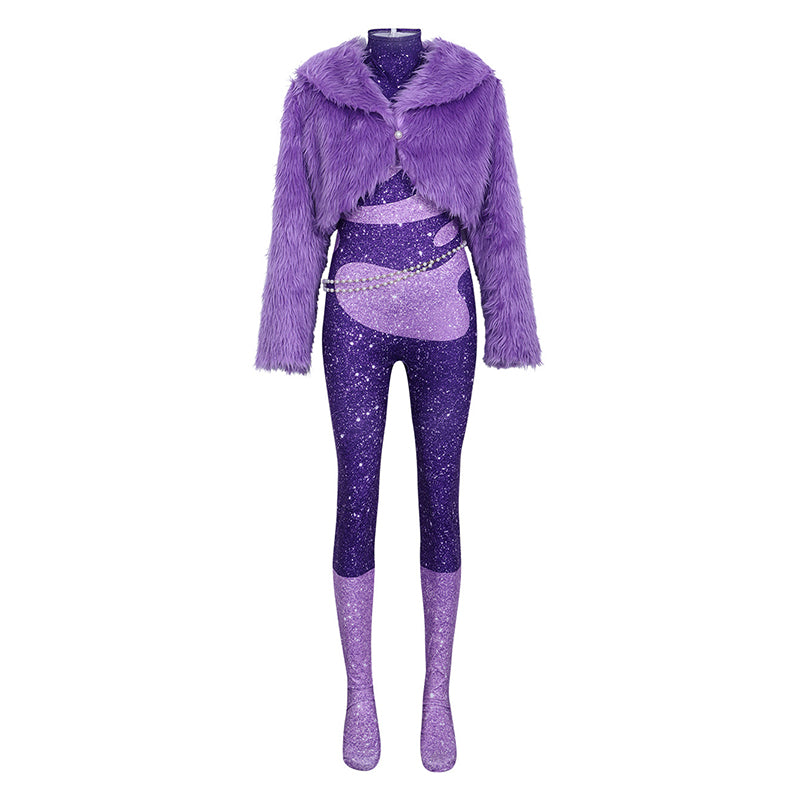 Zoo 2 Movie Gazelle Cosplay Costume Purple Fur Stage Costume Party Suit