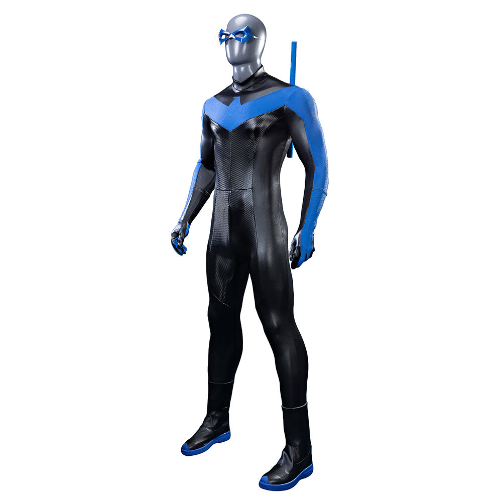 Dick Grayson Nightwing Cosplay Costume Nightwing Leather Jumpsuit