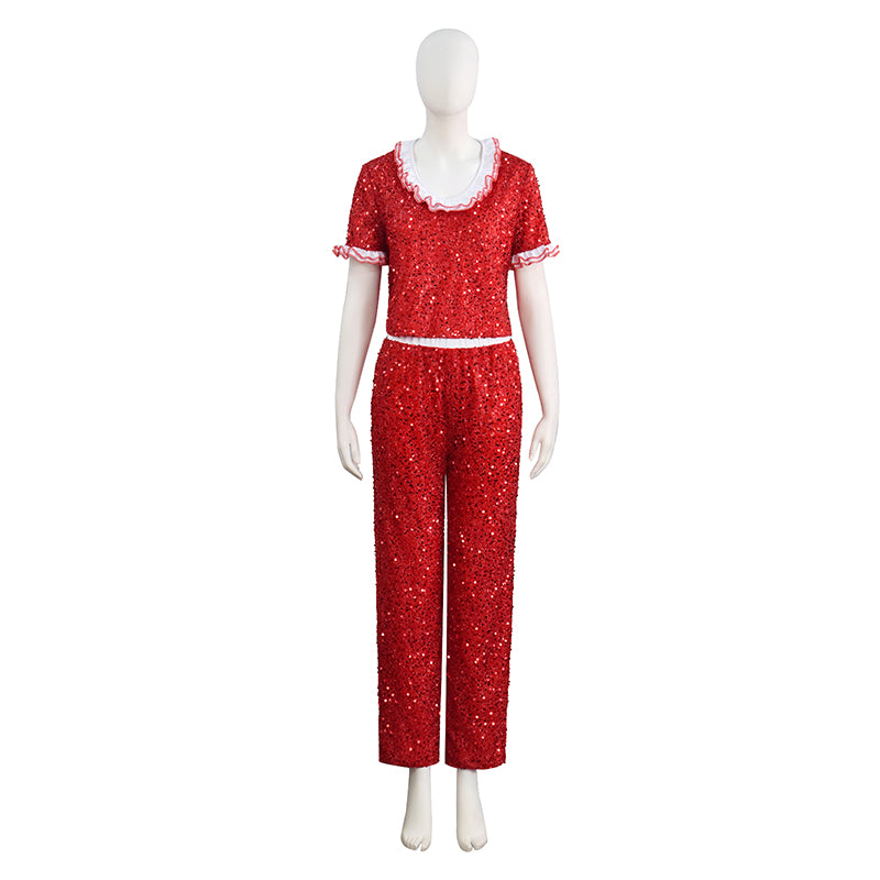 SNL Sally O'malley Cosplay Costume Im 50 Costume Saturday Night Kick Sequin Suit