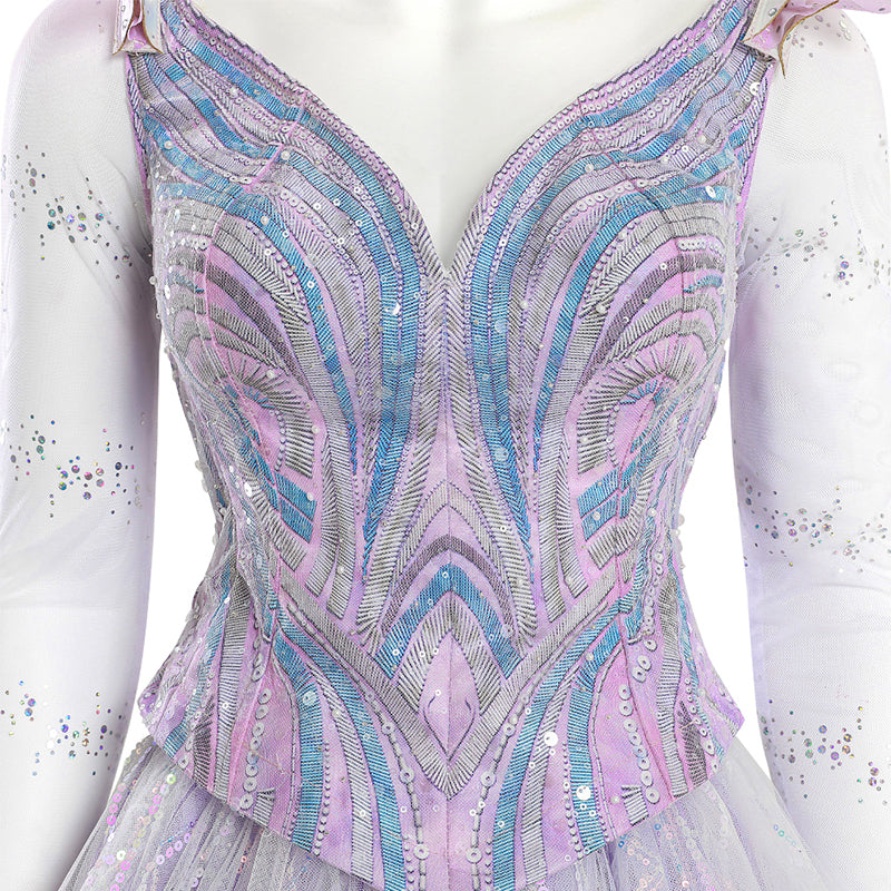 Wicked For Good Glinda Fairy Purple Cosplay Costume Prom Dress Halloween Outfit