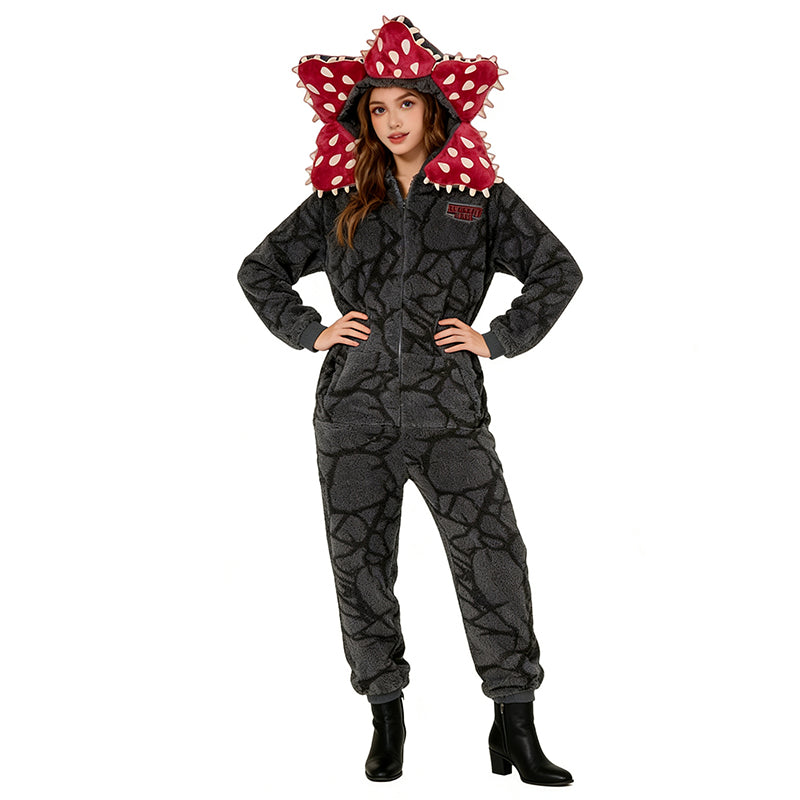 Stranger Things Demogorgon Cosplay Costume Fluffy Pajamas Coral Fleece Suit