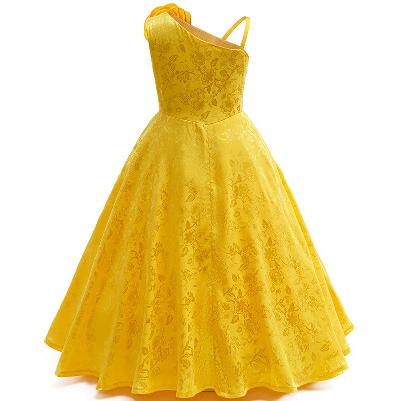 Kids Zoo 2 Movie Judy Hopps Cosplay Costume Yellow Fancy Party Dress Suit