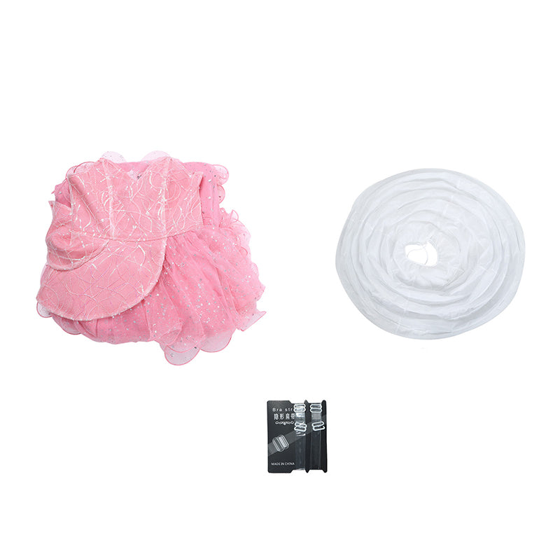 Kids Wicked Witch Glinda Cosplay Costume Pink Dress Good Witch Outfit