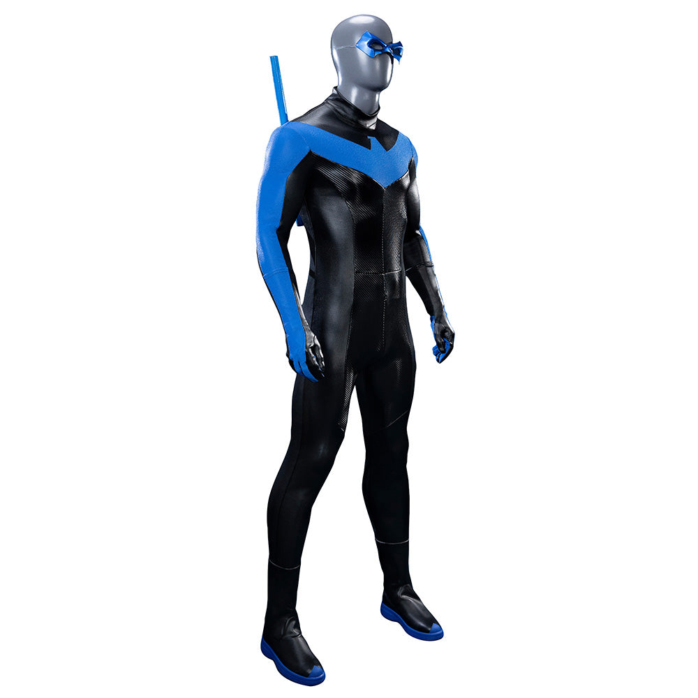 Dick Grayson Nightwing Cosplay Costume Nightwing Leather Jumpsuit