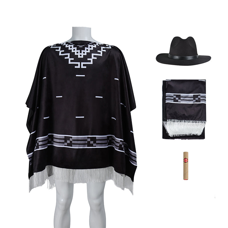 A Fistful of Dollars Clint Eastwood Cosplay Costume Black Cape With Hat