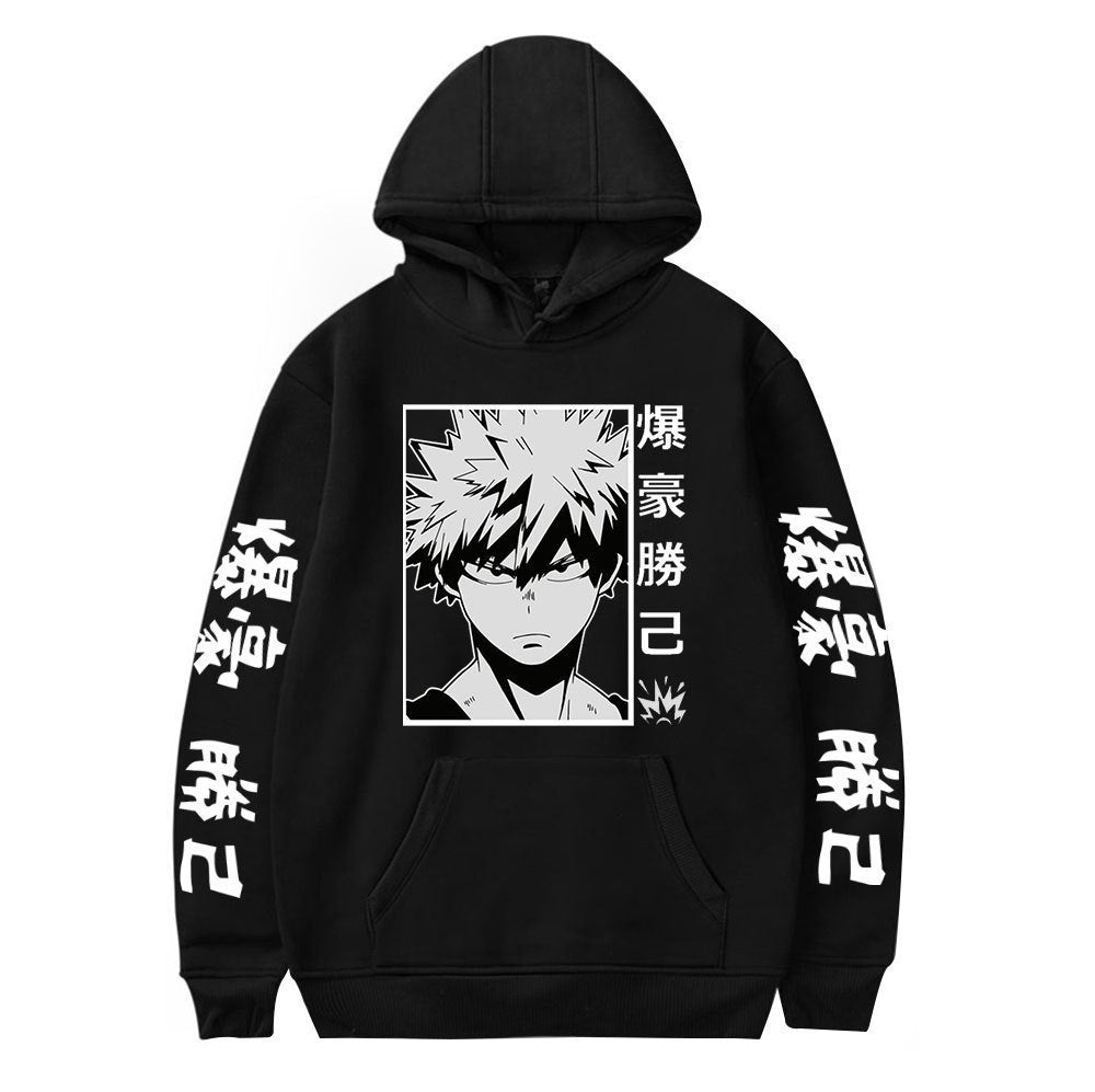 MHA Hoodie Print Academia Hooded Anime Sweatshirt Bakugou Katsuki Hoodie