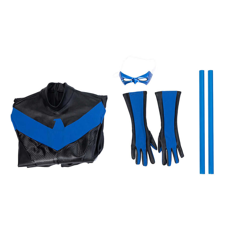 Dick Grayson Nightwing Cosplay Costume Nightwing Leather Jumpsuit