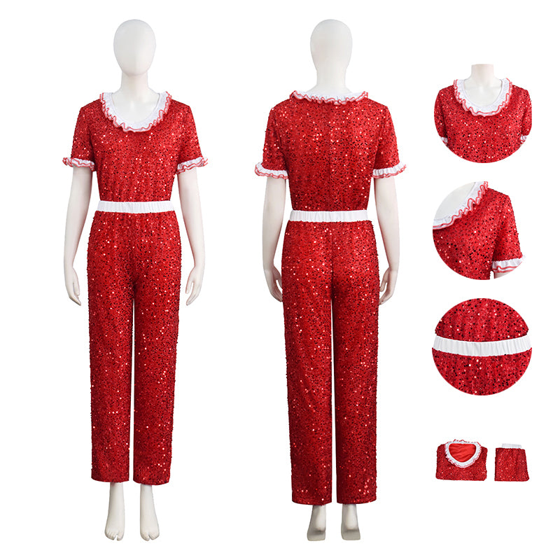 SNL Sally O'malley Cosplay Costume Im 50 Costume Saturday Night Kick Sequin Suit