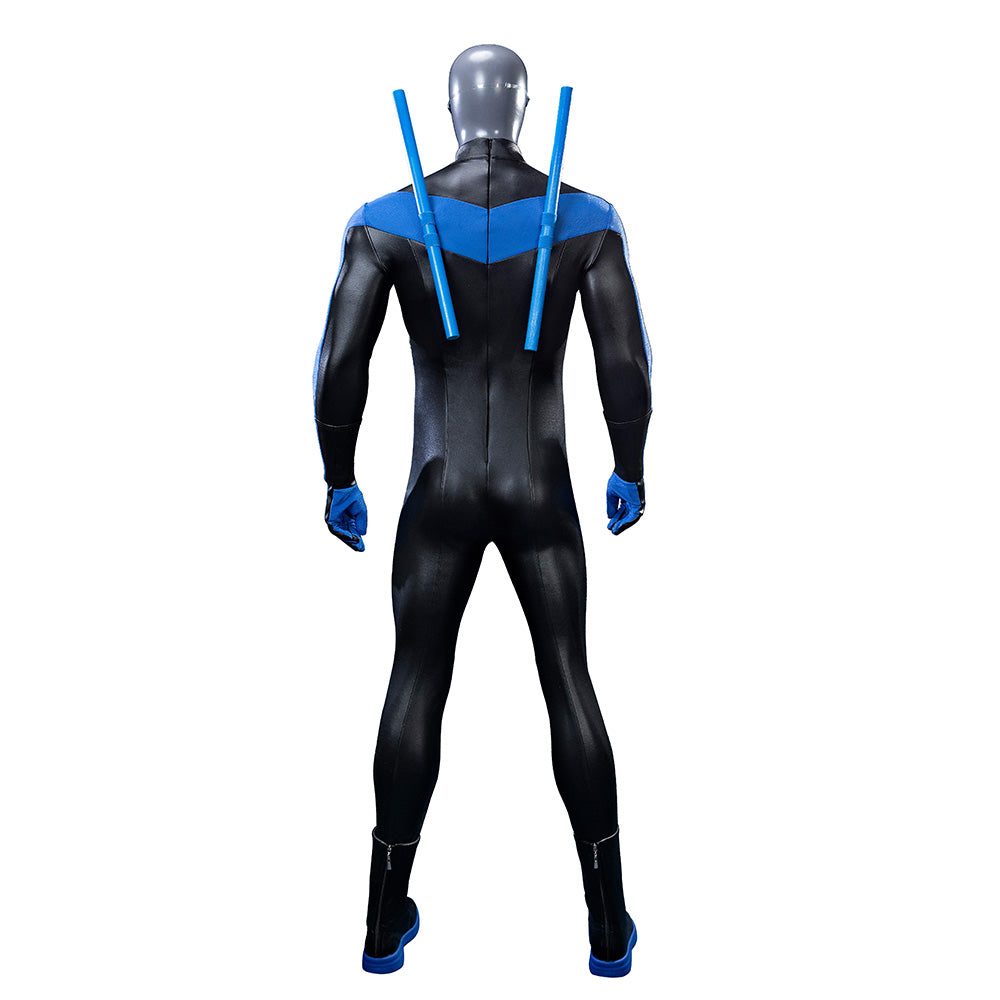 Dick Grayson Nightwing Cosplay Costume Nightwing Leather Jumpsuit