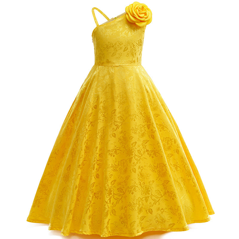 Kids Zoo 2 Movie Judy Hopps Cosplay Costume Yellow Fancy Party Dress Suit