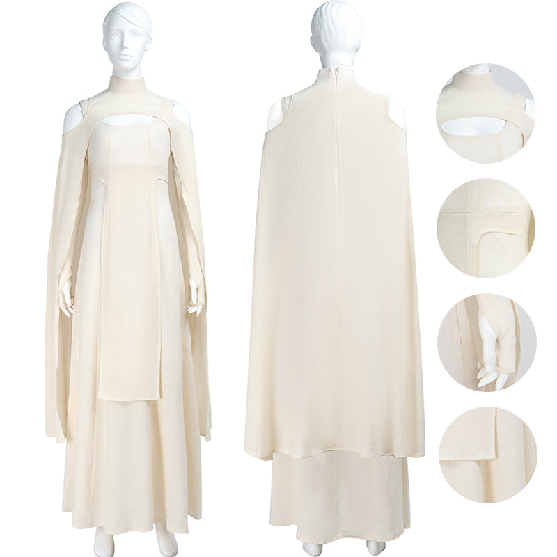 Star Wars Sheltay Retrac Cosplay Costume White Dress Halloween Suit