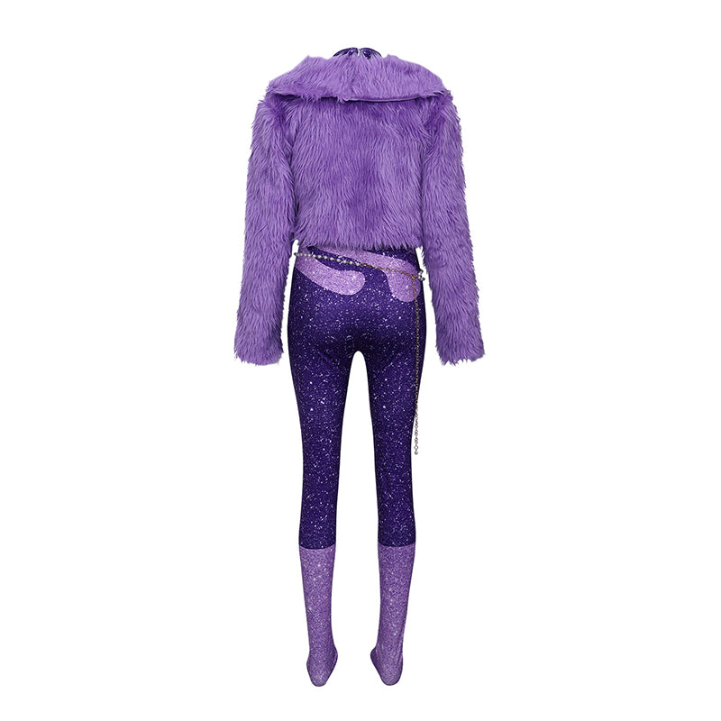 Zoo 2 Movie Gazelle Cosplay Costume Purple Fur Stage Costume Party Suit