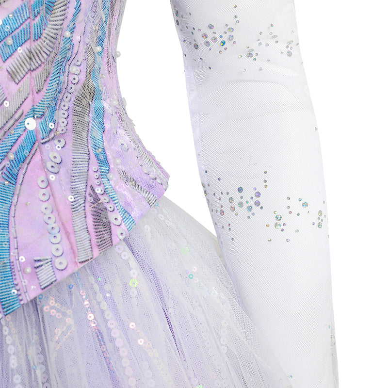Wicked For Good Glinda Fairy Purple Cosplay Costume Prom Dress Halloween Outfit